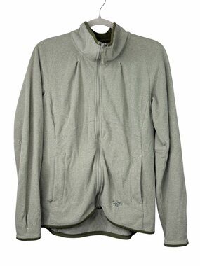 Arcteryx Caliber Cardigan Green Fleece Full Zip Jacket Women M Gorpcore Granola